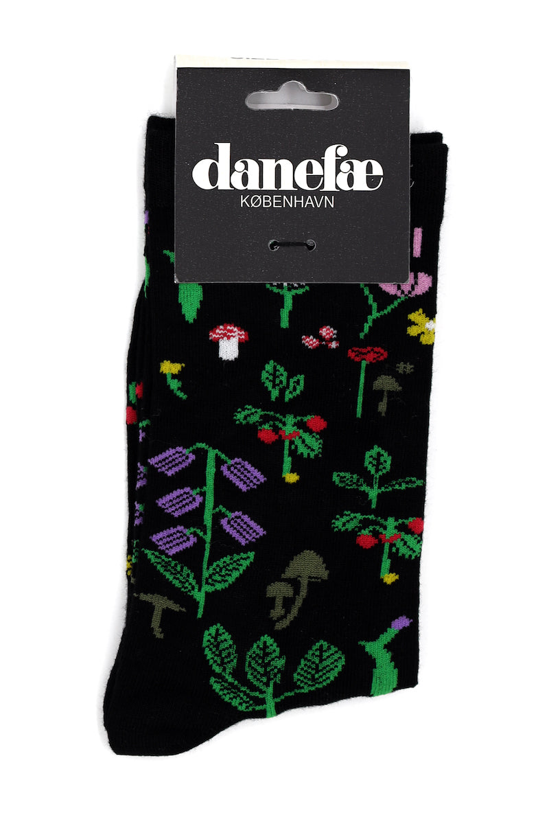 Danewalk with me Socks Black BOTANICAL