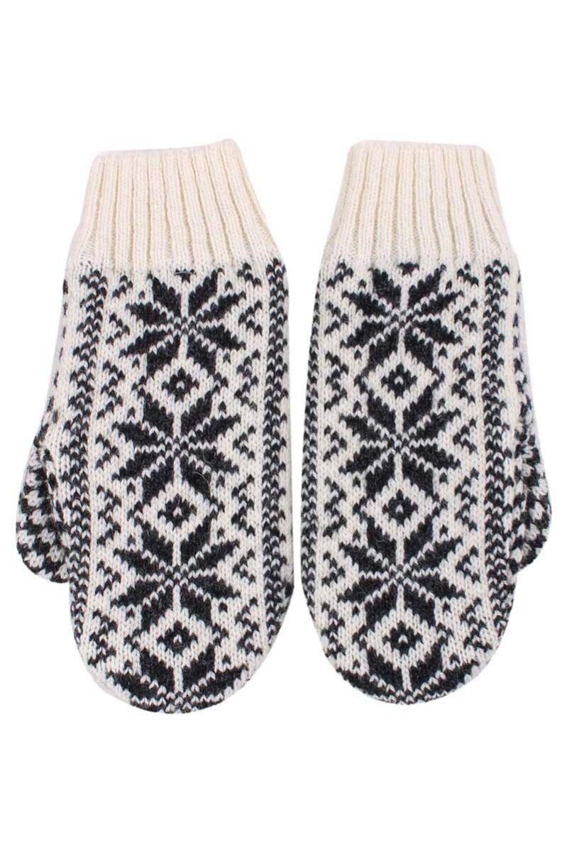 Danestay Warm Wool Mittens White/Dk Grey