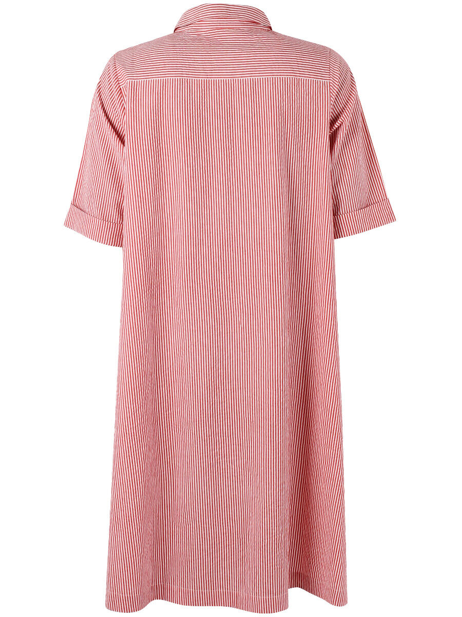 Danane Seersucker dress Bright Red/Chalk