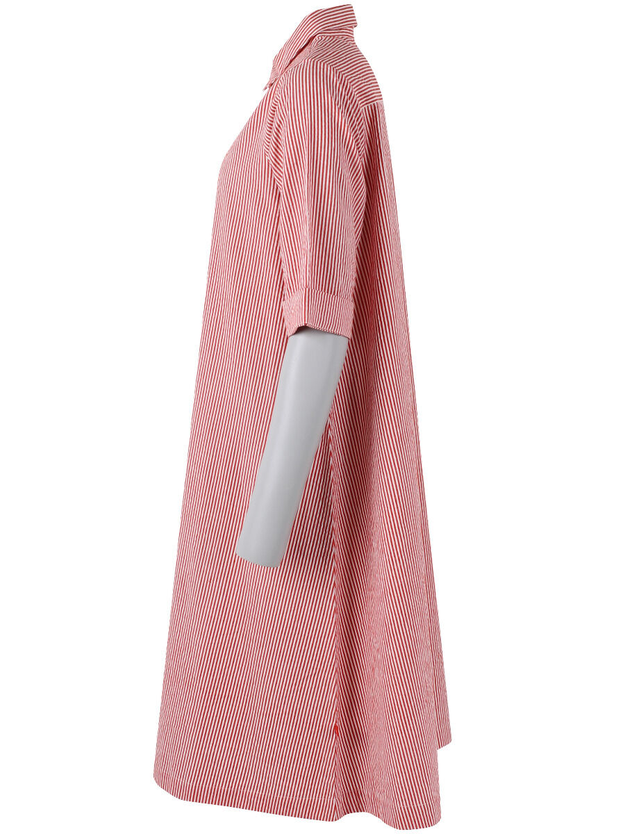 Danane Seersucker dress Bright Red/Chalk