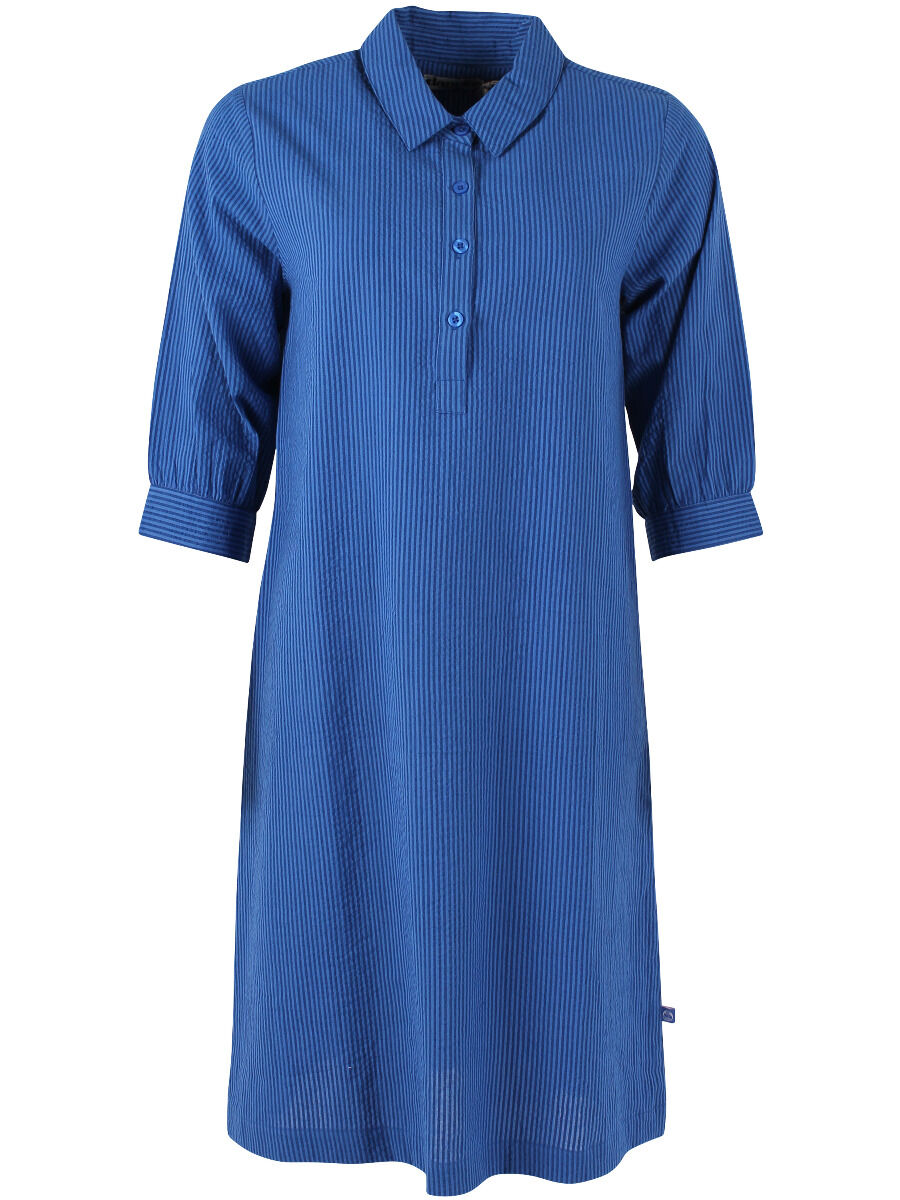 Danecarnation Seersucker Dress Deep Marine/Klein Blue
