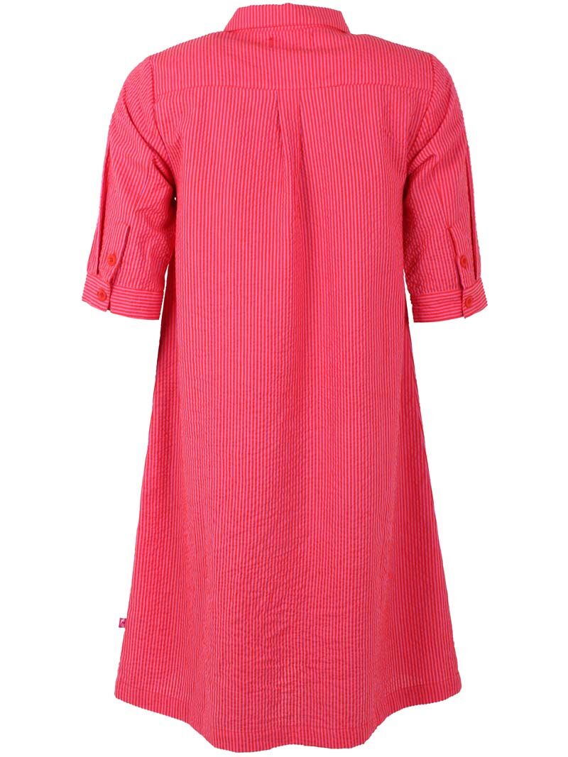 Danecarnation Seersucker Dress Super Pink/Bright Red