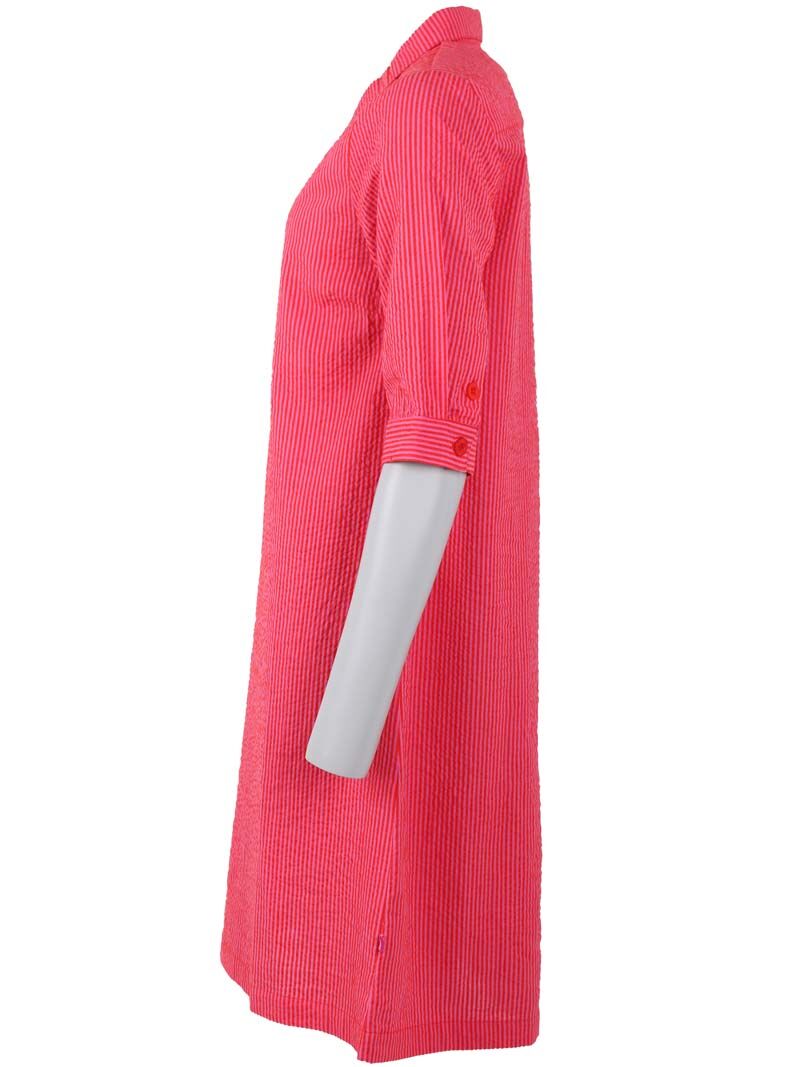 Danecarnation Seersucker Dress Super Pink/Bright Red