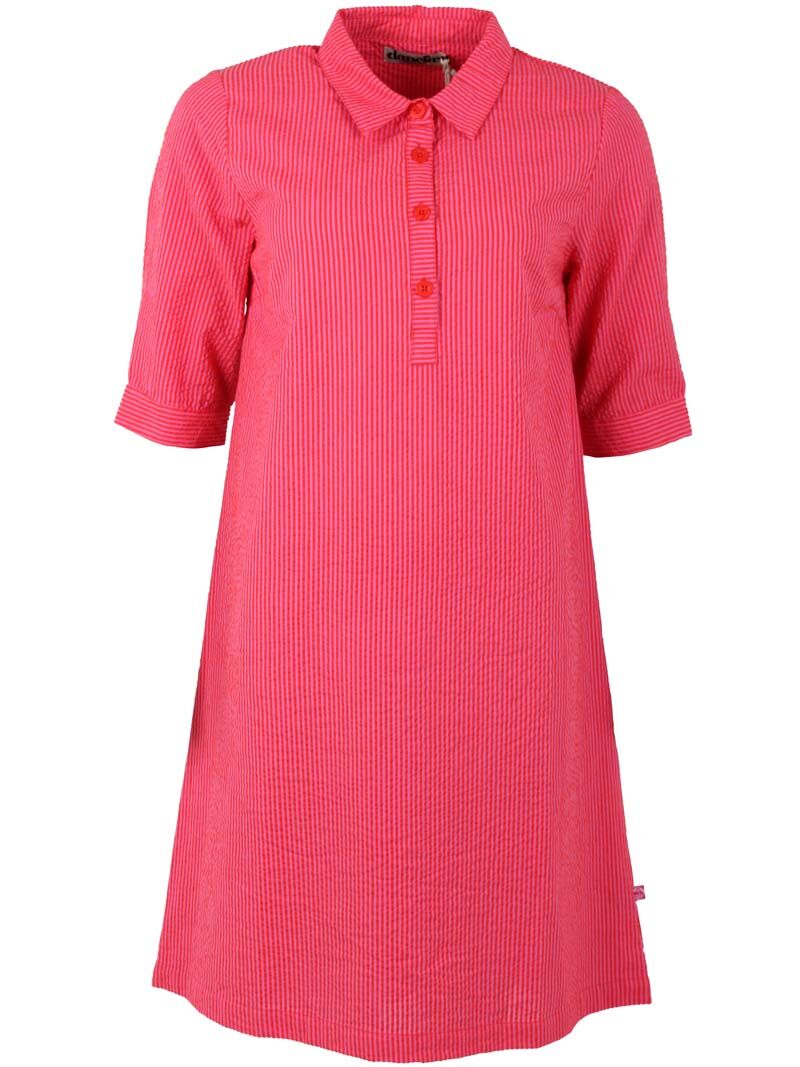 Danecarnation Seersucker Dress Super Pink/Bright Red