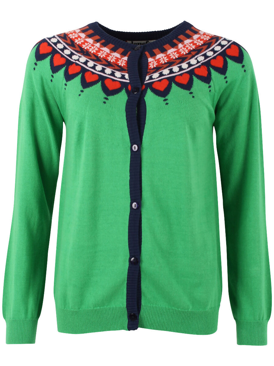 Danesweetheart Cotton Knit Cardigan Green