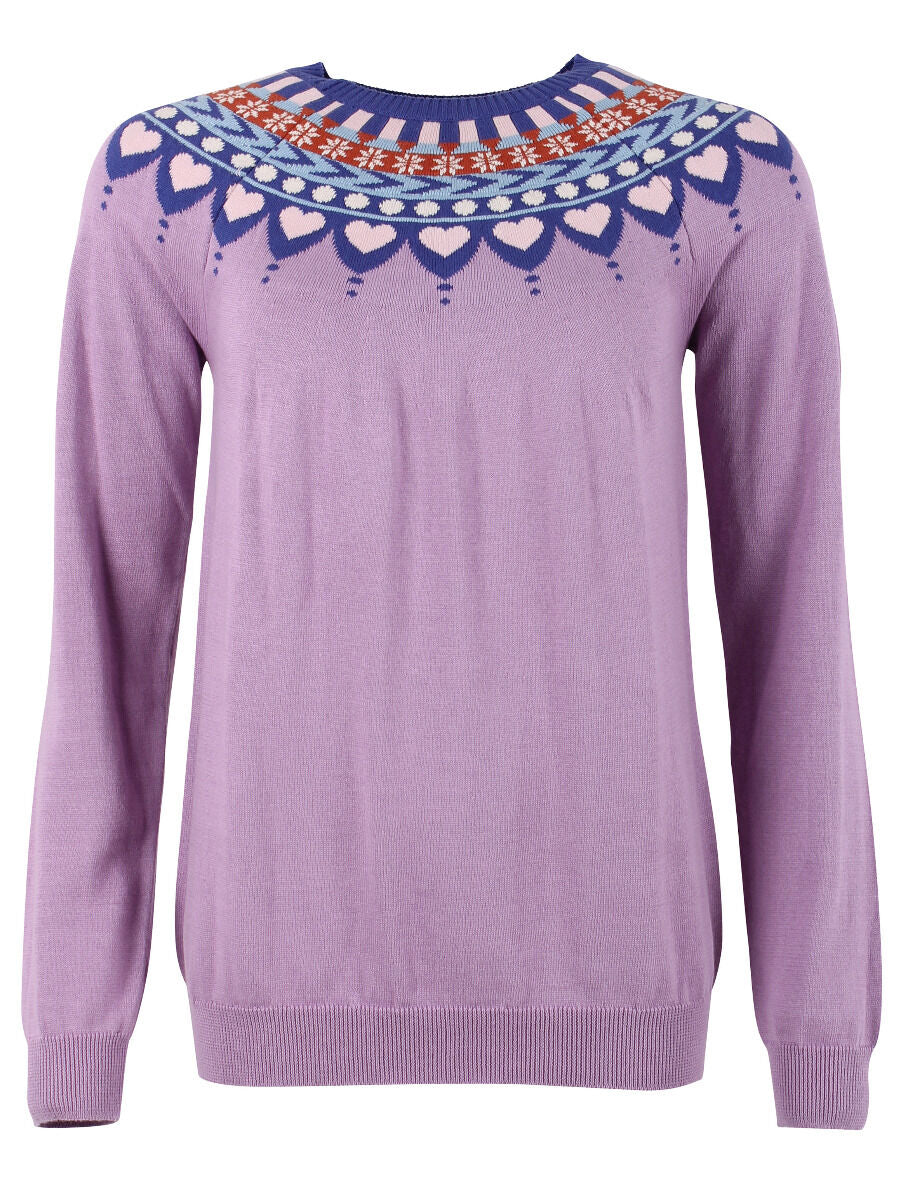 Danetrusty Cotton Knit Sweater Soft Viola