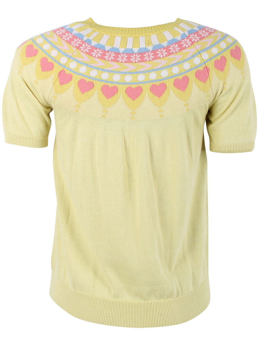 Danehope Cotton Knit Sweater Tee Pale Yellow