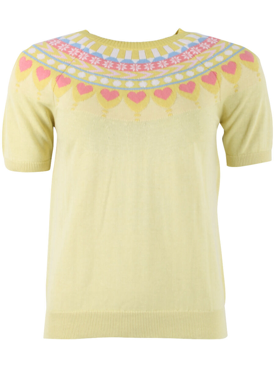 Danehope Cotton Knit Sweater Tee Pale Yellow