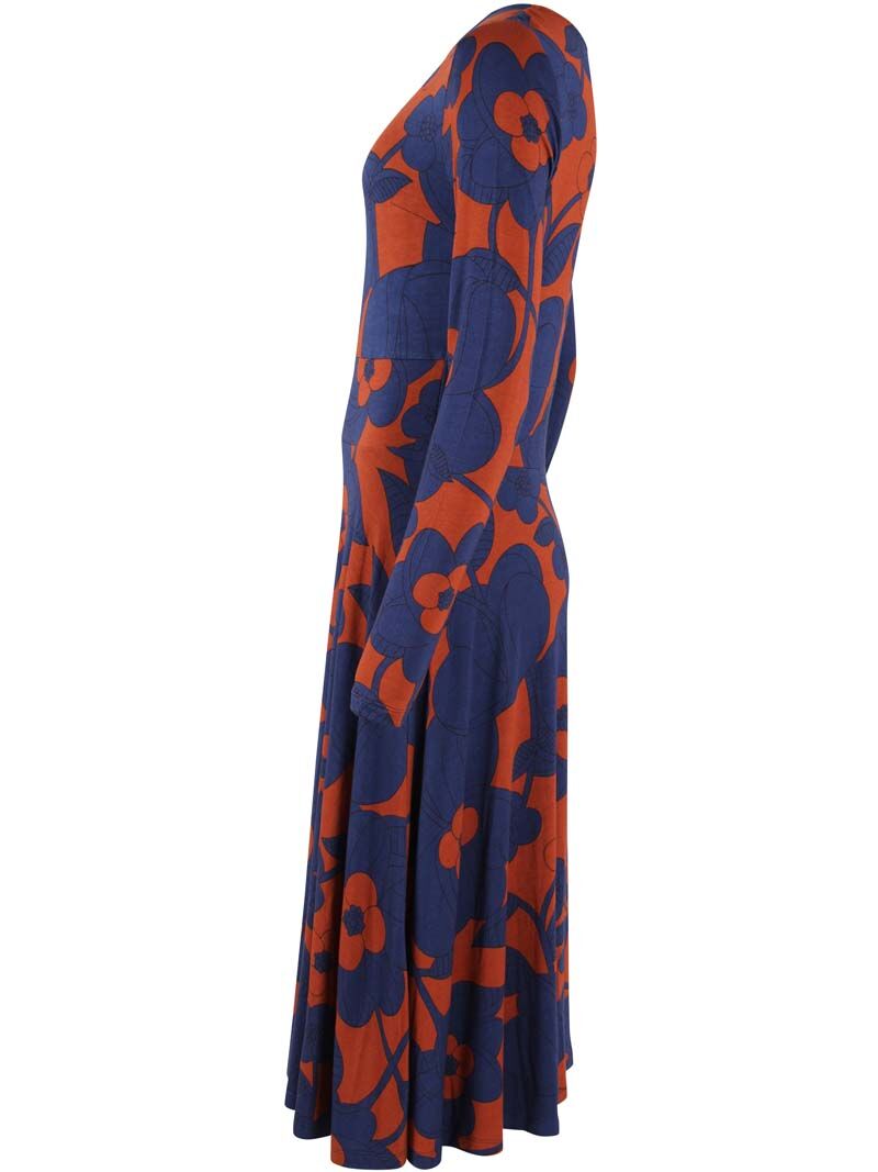 Danesigrid Viscose Dress Deep Marine/Rust BLOOM BOOM