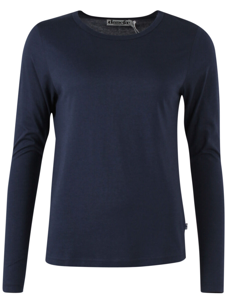 Lækker langærmet bluse i navyblå til kvinder