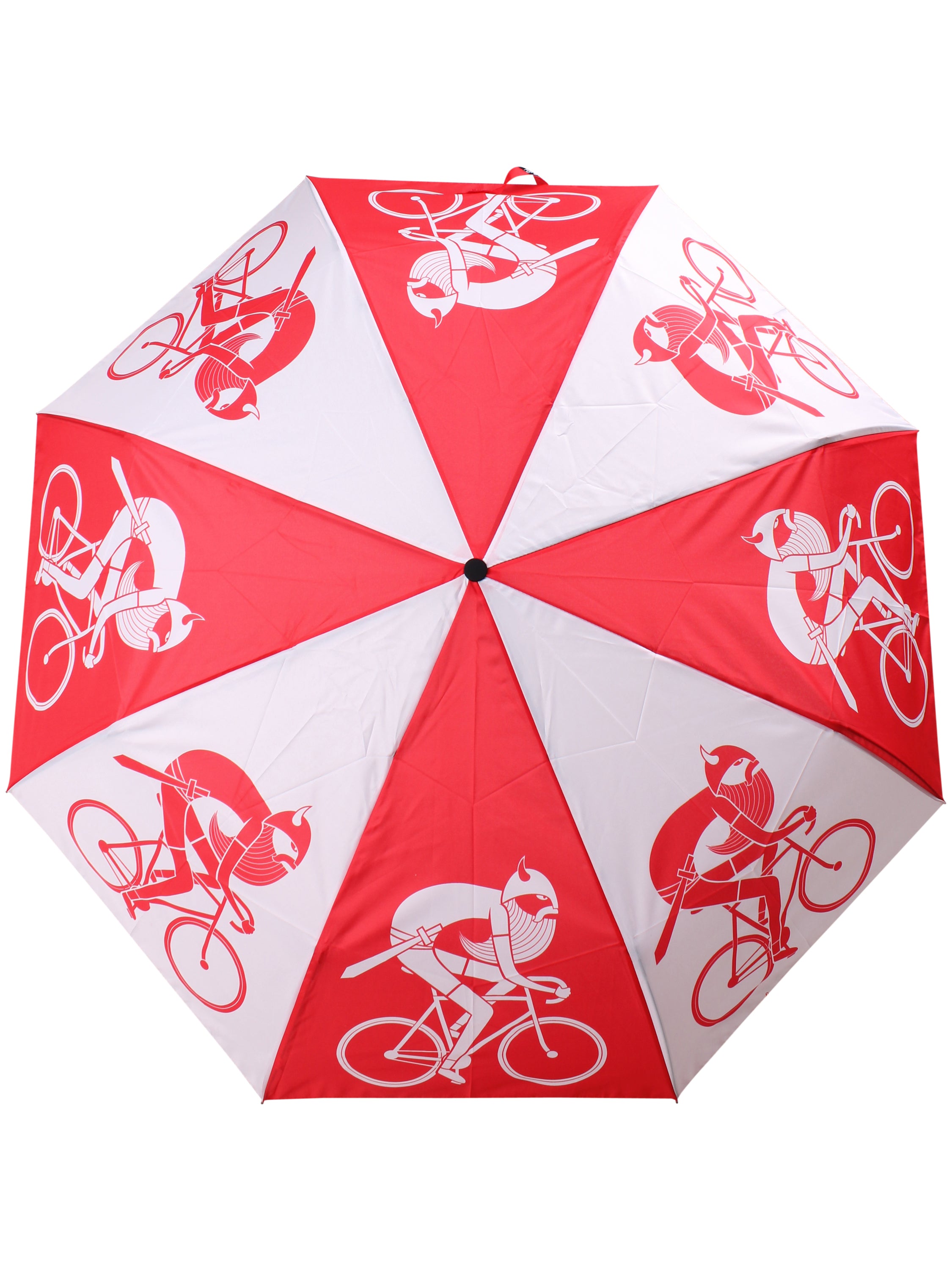 Folde paraply med cyklende viking