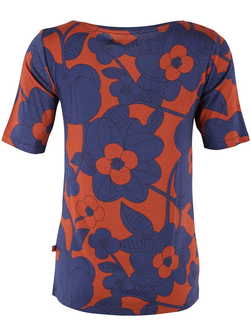Daneboat Neck Viscose Tee Deep Marine/Rust BLOOM BOOM