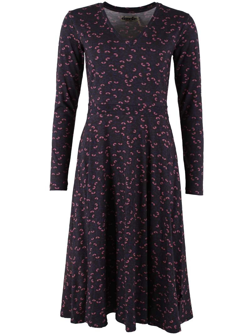 Danandreasen Viscose Slub Dress Black/Grey Viola FLEURIE