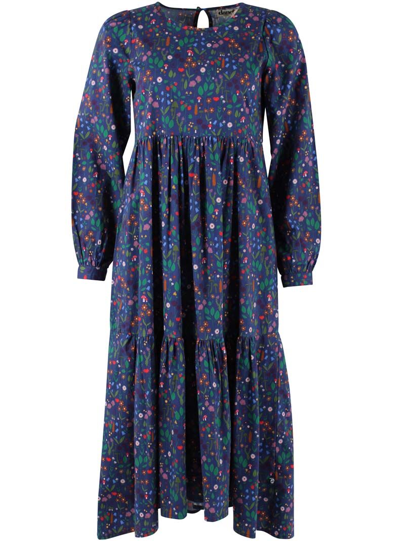 Danoktober Poplin Dress Grey Marine BOTANICAL