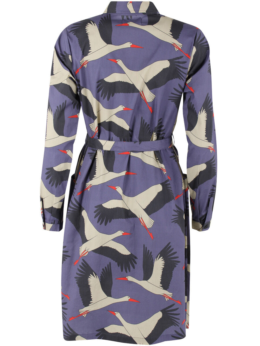 Daneheritage Poplin Dress Blue Grey STORK