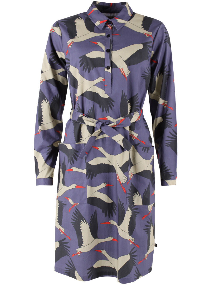 Daneheritage Poplin Dress Blue Grey STORK
