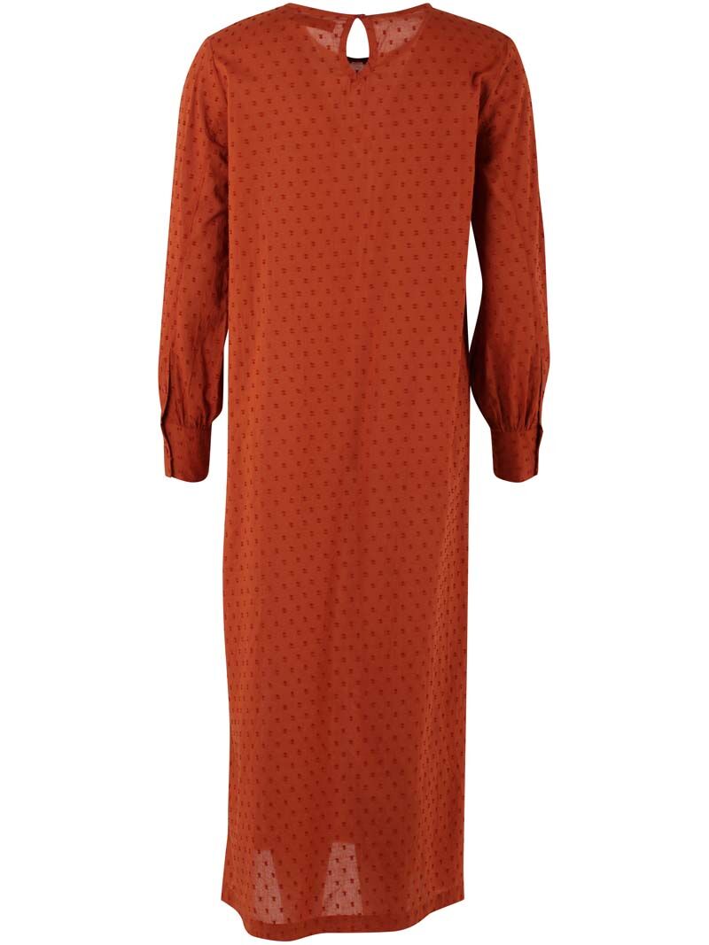 Danetilda Cotton Dot Dress Rust