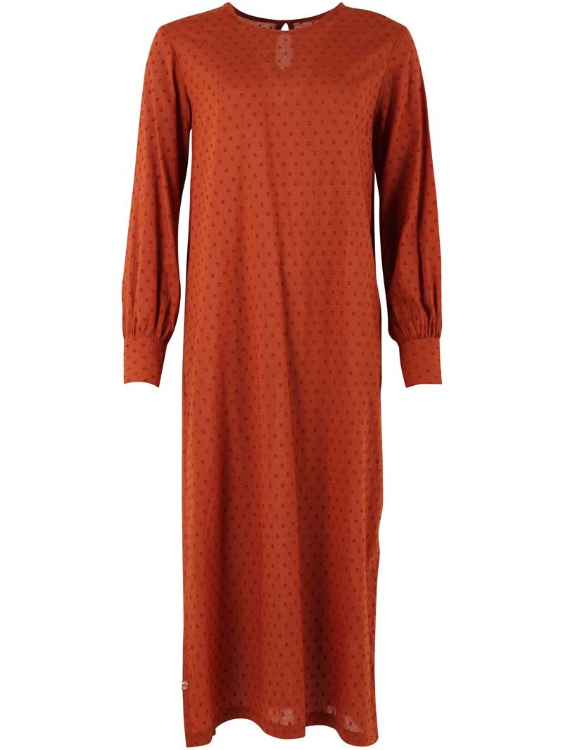 Danetilda Cotton Dot Dress Rust