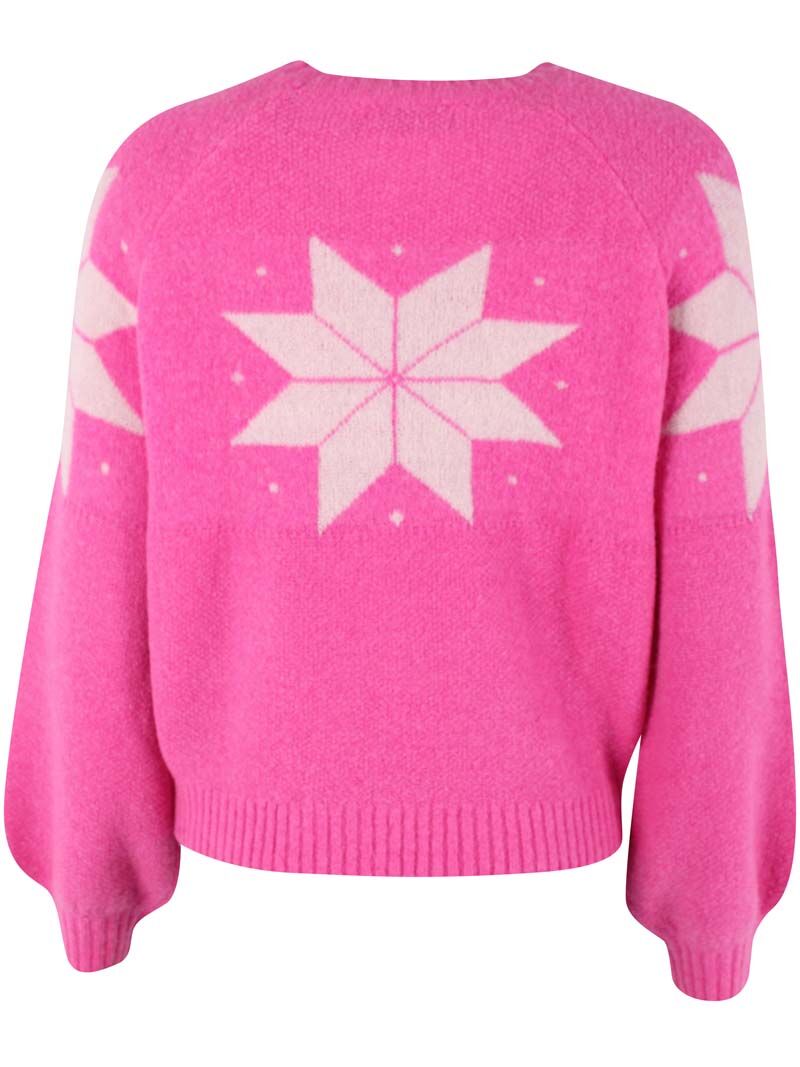 Danefantastic Flakes Light Wool Sweater Neon Pink/Rose Beige