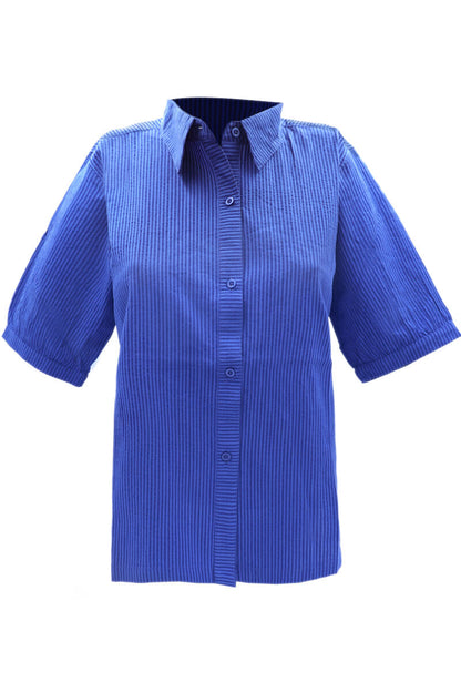 Danesyren SS Searsucker Shirt Deep Marine/Klein Blue