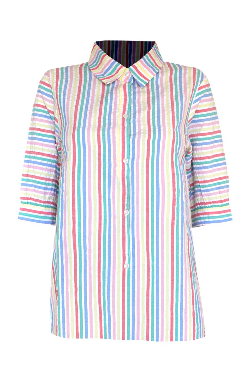 Danesyren SS Seersucker Shirt Multistripe