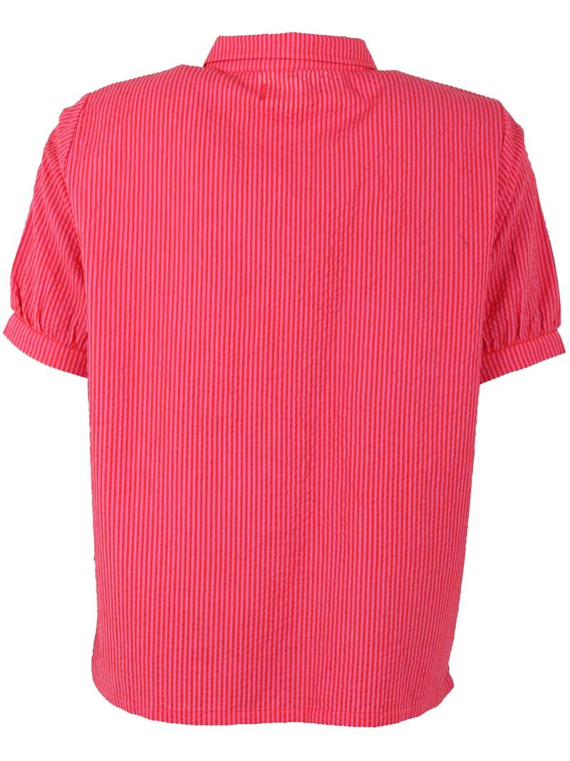 Danesyren SS Searsucker Shirt Super Pink/Bright Red
