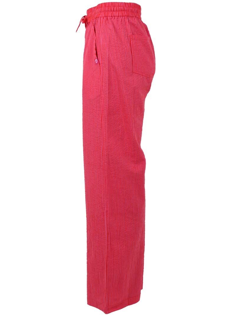 Danenynne Searsucker Pants Super Pink/Bright Red