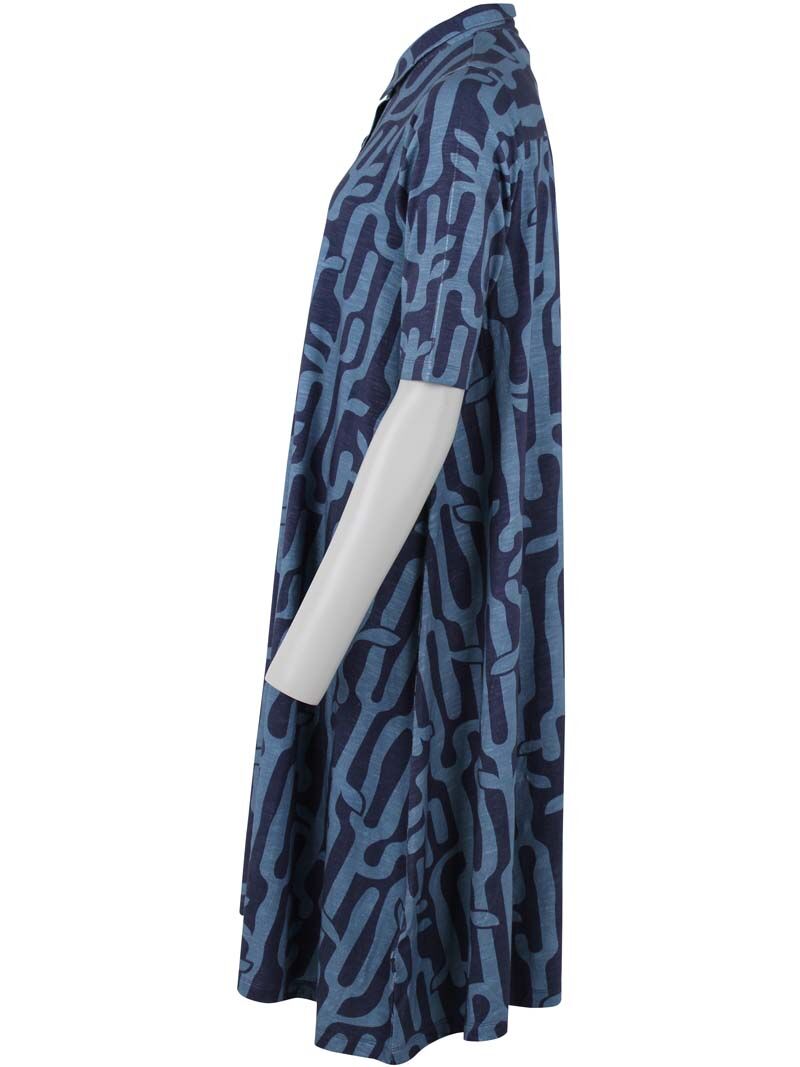 Dananemone Slub Dress Grey Marine/Porcelaine BRANCHER