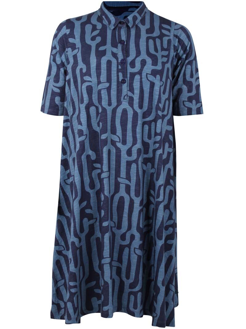 Dananemone Slub Dress Grey Marine/Porcelaine BRANCHER