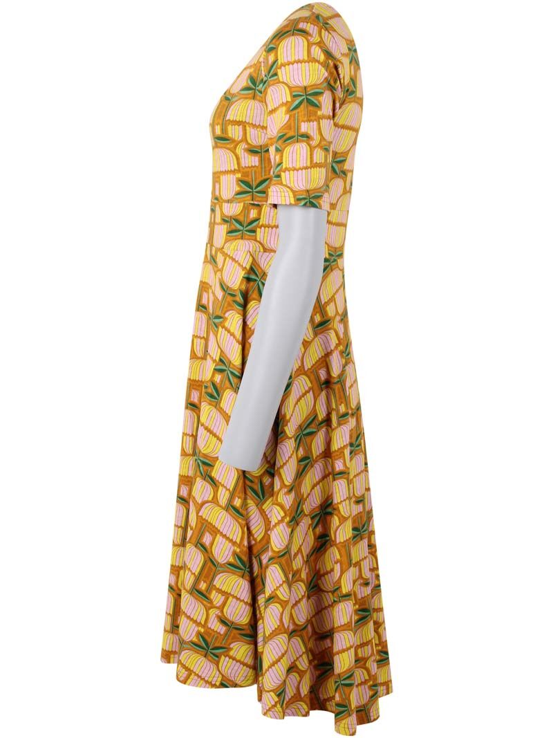 Danecharlotte Slub Dress Yellow Mix GERMANITE