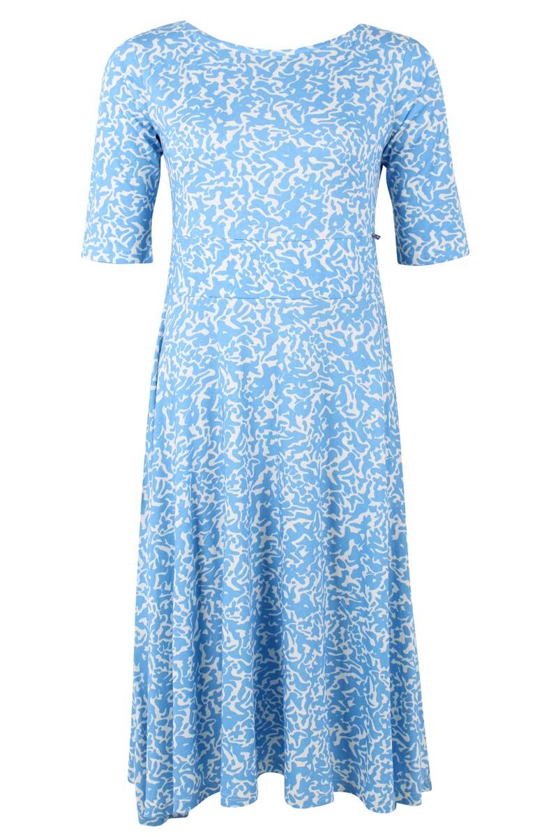 Danecharlotte Viscose Dress Fresh Blue/Chalk RIPPLES