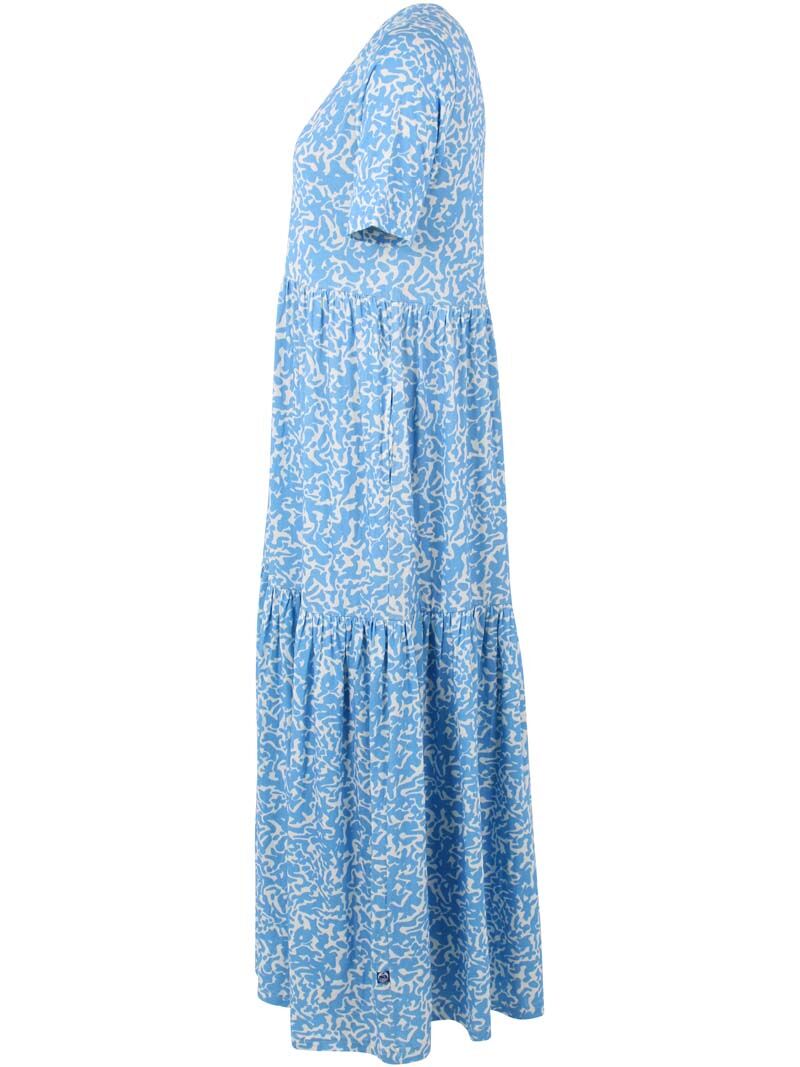 Danemarkise Viscose Dress Fresh Blue/Chalk RIPPLES