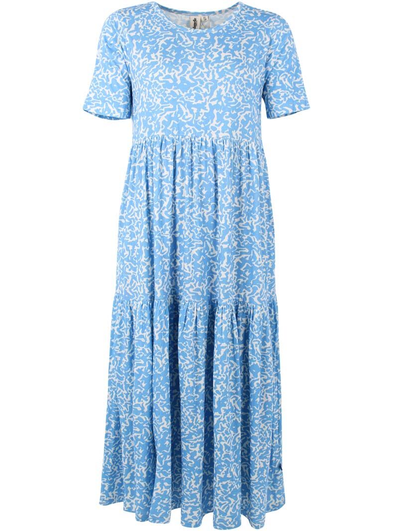 Danemarkise Viscose Dress Fresh Blue/Chalk RIPPLES