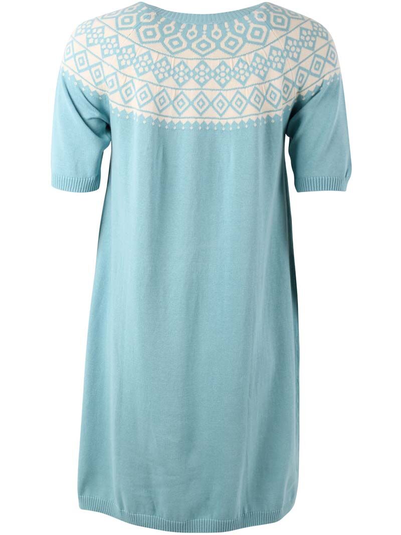 Daneblomme Cotton Knit Sweater Dress Vintage Aqua