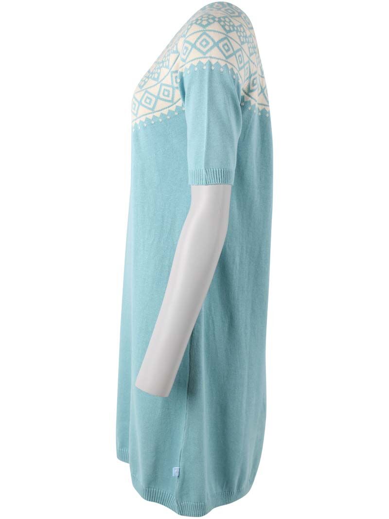 Daneblomme Cotton Knit Sweater Dress Vintage Aqua
