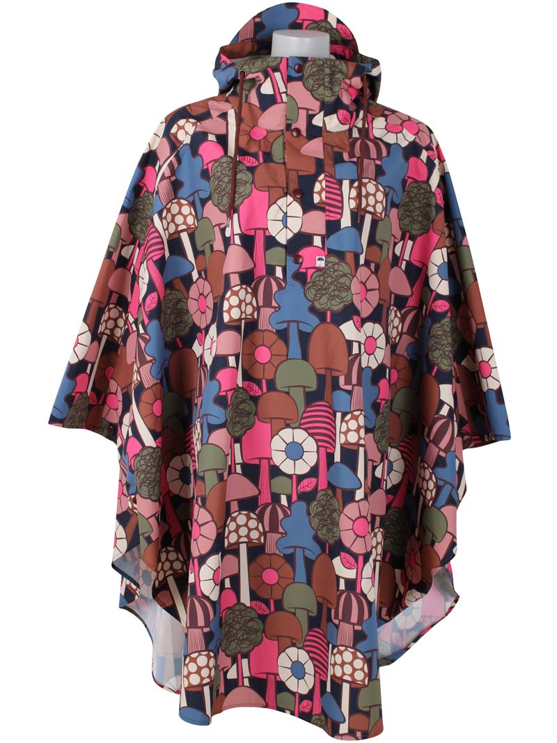 Regnponcho med mønster