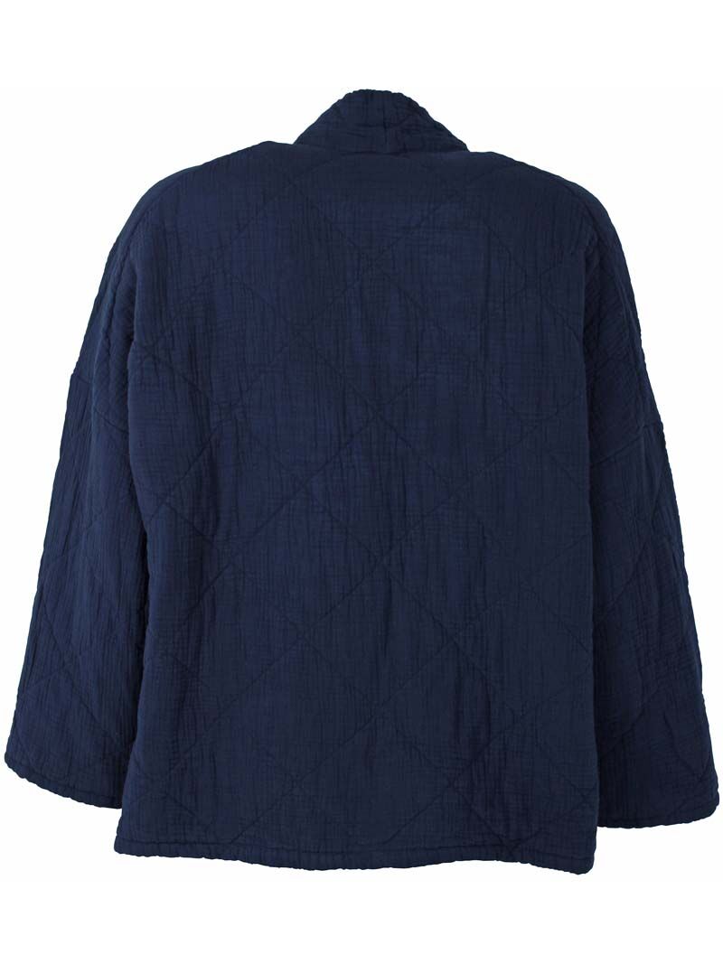 Smuk quiltet jakke i mørk navyblå til kvinder