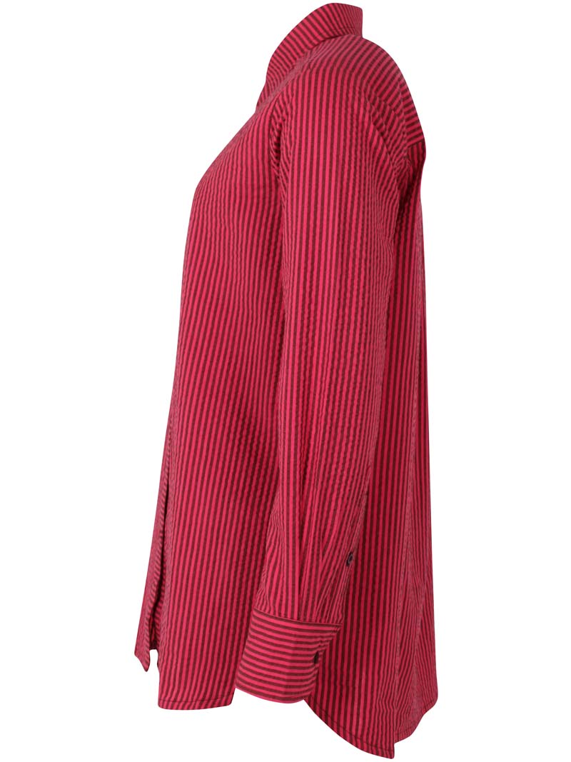 Daneclassic Seersucker Shirt Dark Bordeaux/Power Pink