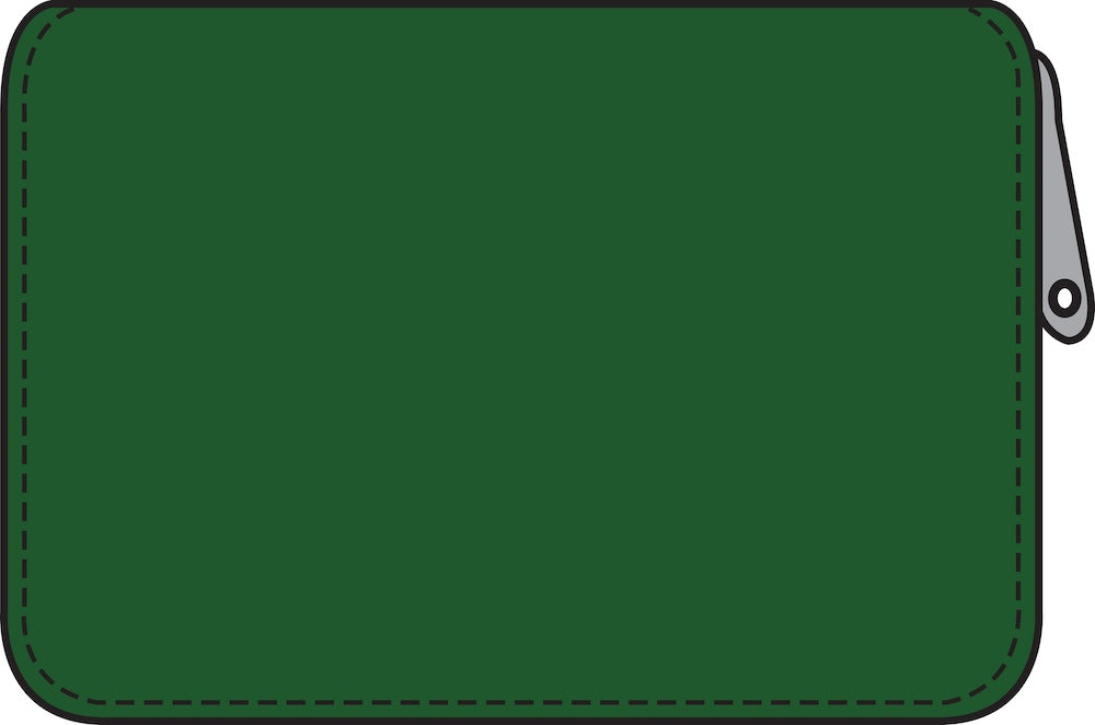 Danesortedam Leather Zip-Wallet Green