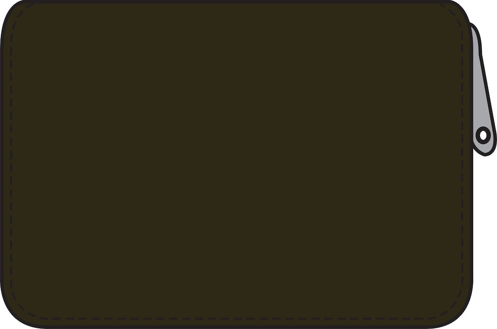 Danesortedam Leather Zip-Wallet Dk Army