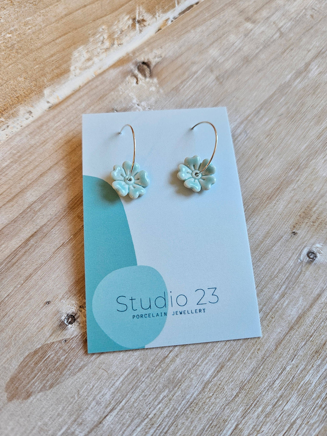 Flower Drop Earring Pair Turquoise