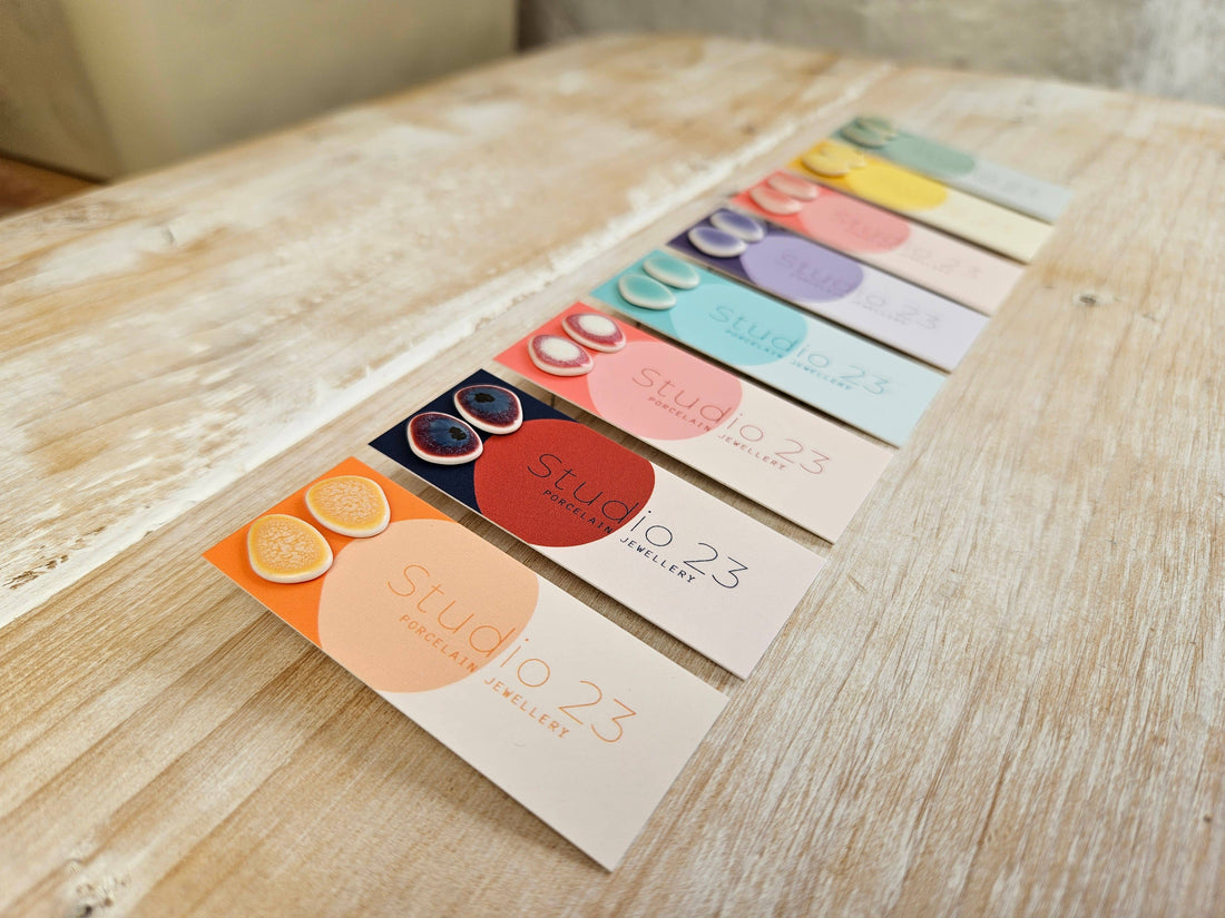 Pebble Stud Earring Pair: Lemon