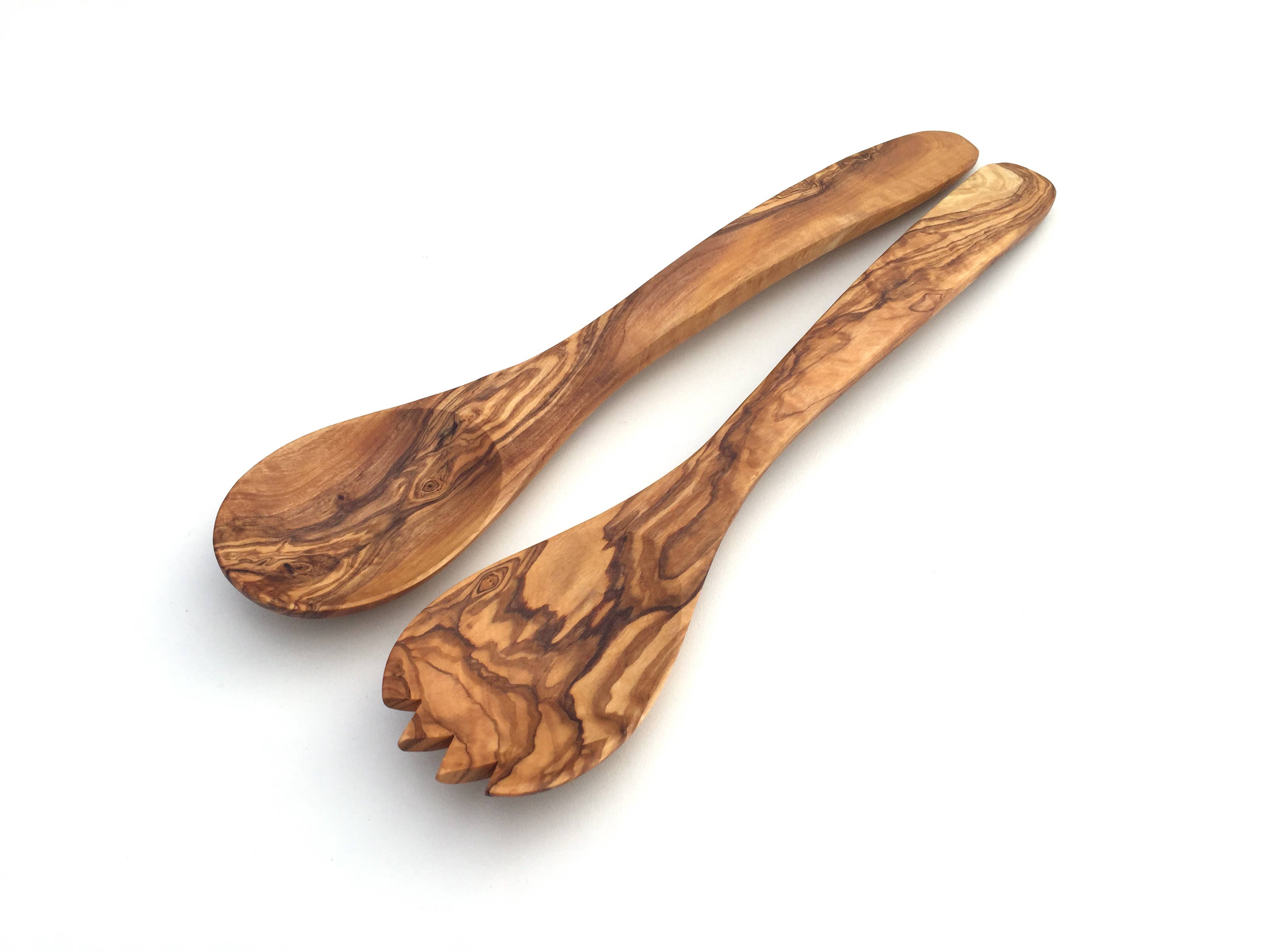 Medina Mood 2er Set Kiev Salatbesteck aus Olivenholz: 25cm