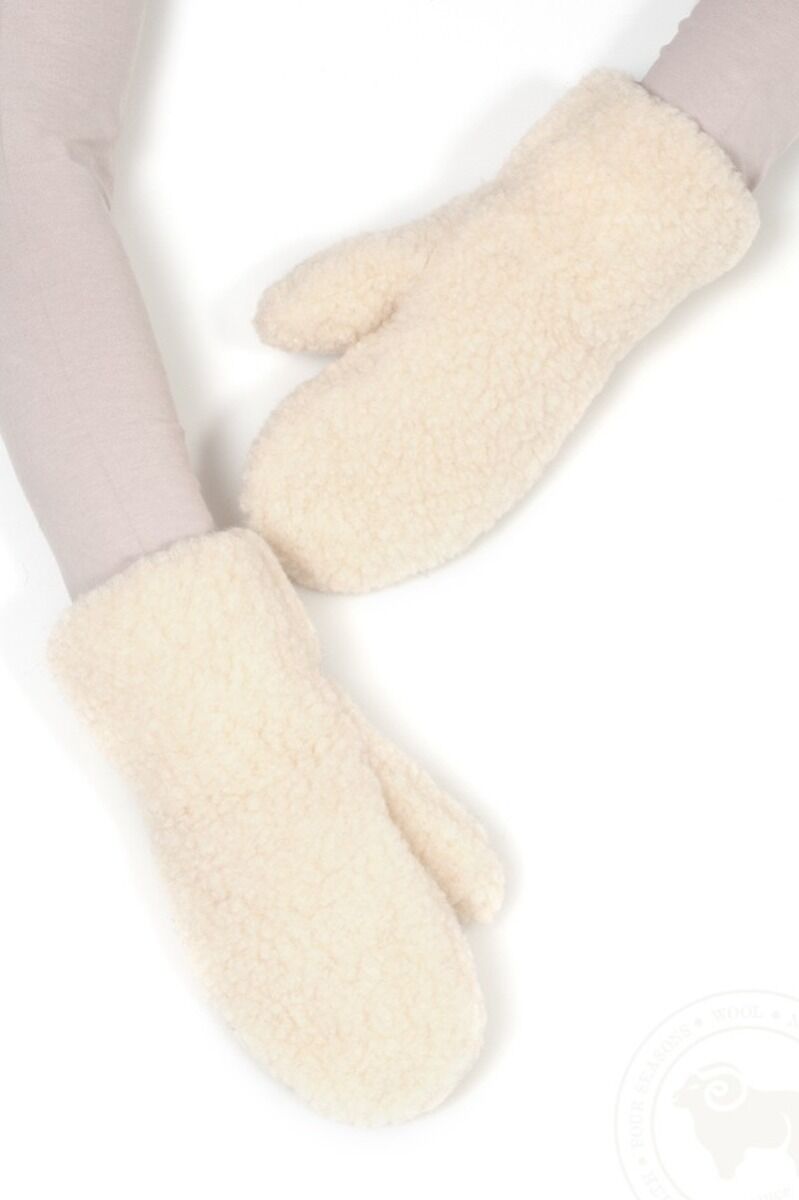 alwero handschuhe Alwero Wool Mittens Gully Natural – Danefæ