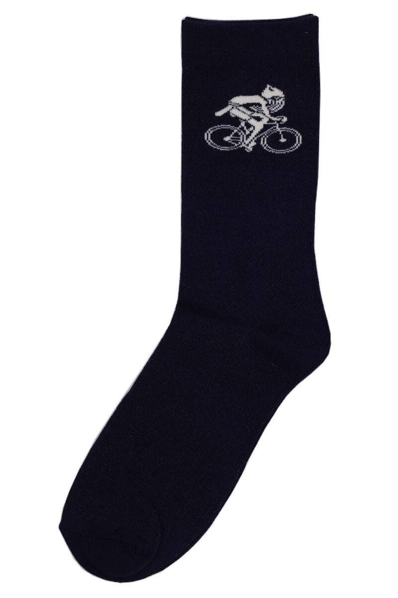 Danedanmark Mens Socks Navy BIKING VIKING