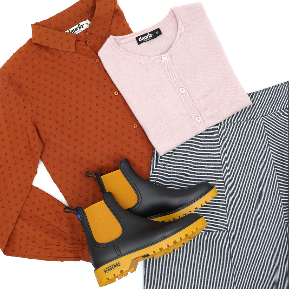 Danenovember Cotton Dot Shirt Rust