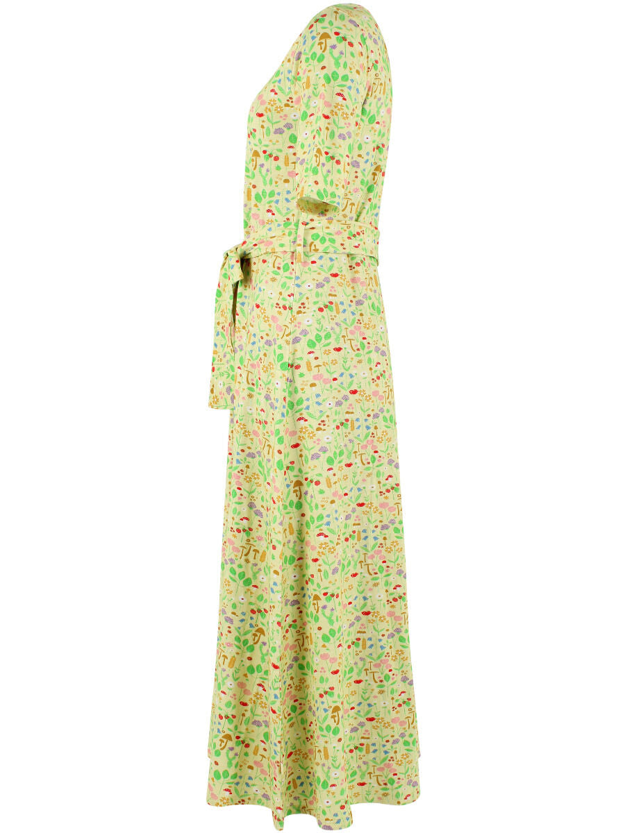 ORGANIC - Daneflora Slub Jersey Dress Pale Yellow BOTANICAL