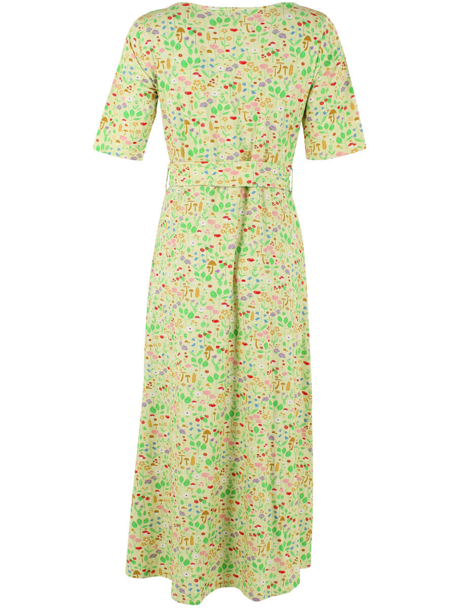 ORGANIC - Daneflora Slub Jersey Dress Pale Yellow BOTANICAL