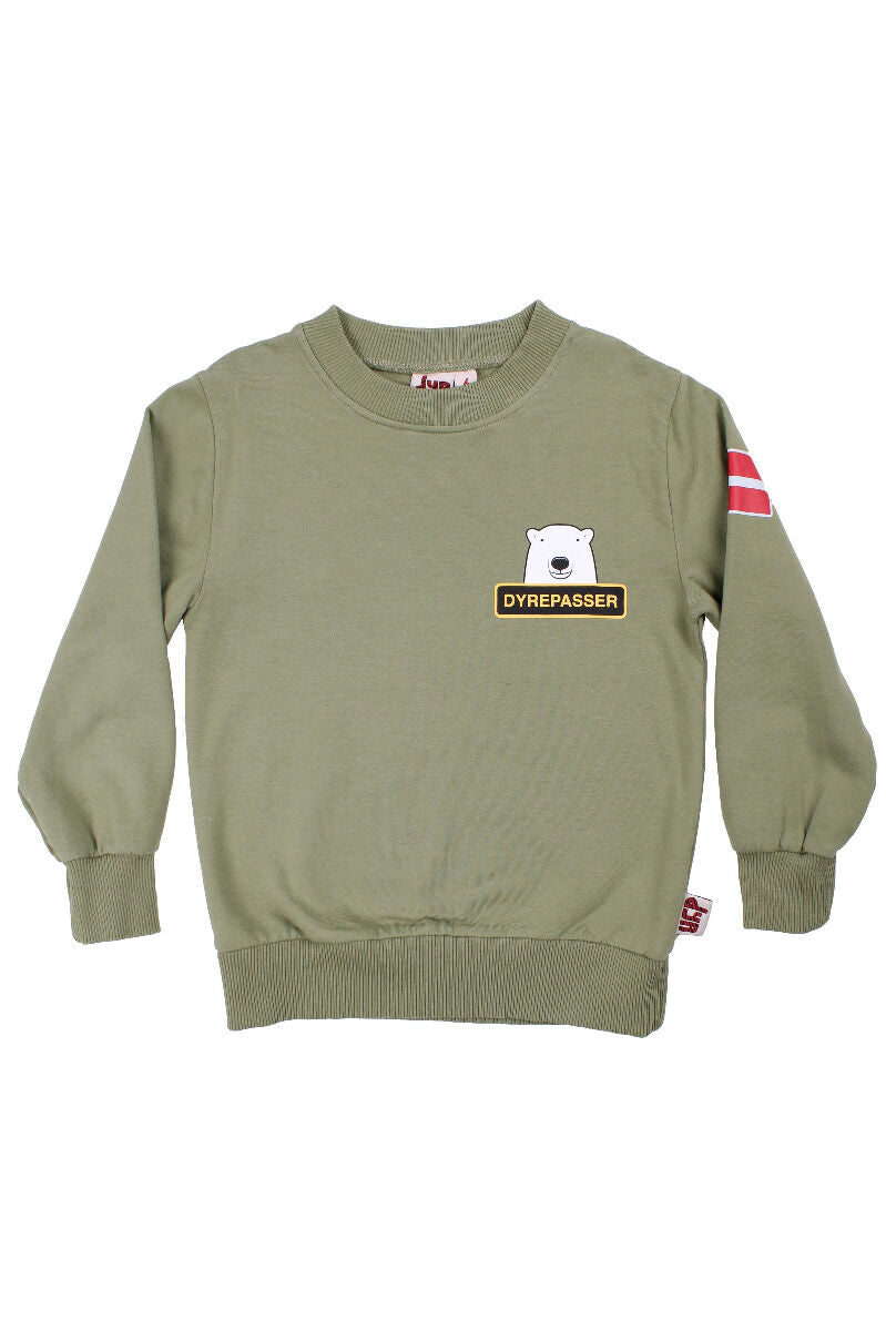 Sød dyrepasser sweatshirt til børn med print af isbjørn
