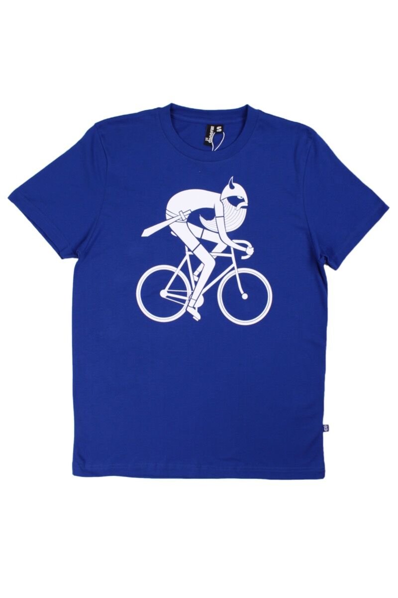 Herre t-shirt med cyklende viking til mænd